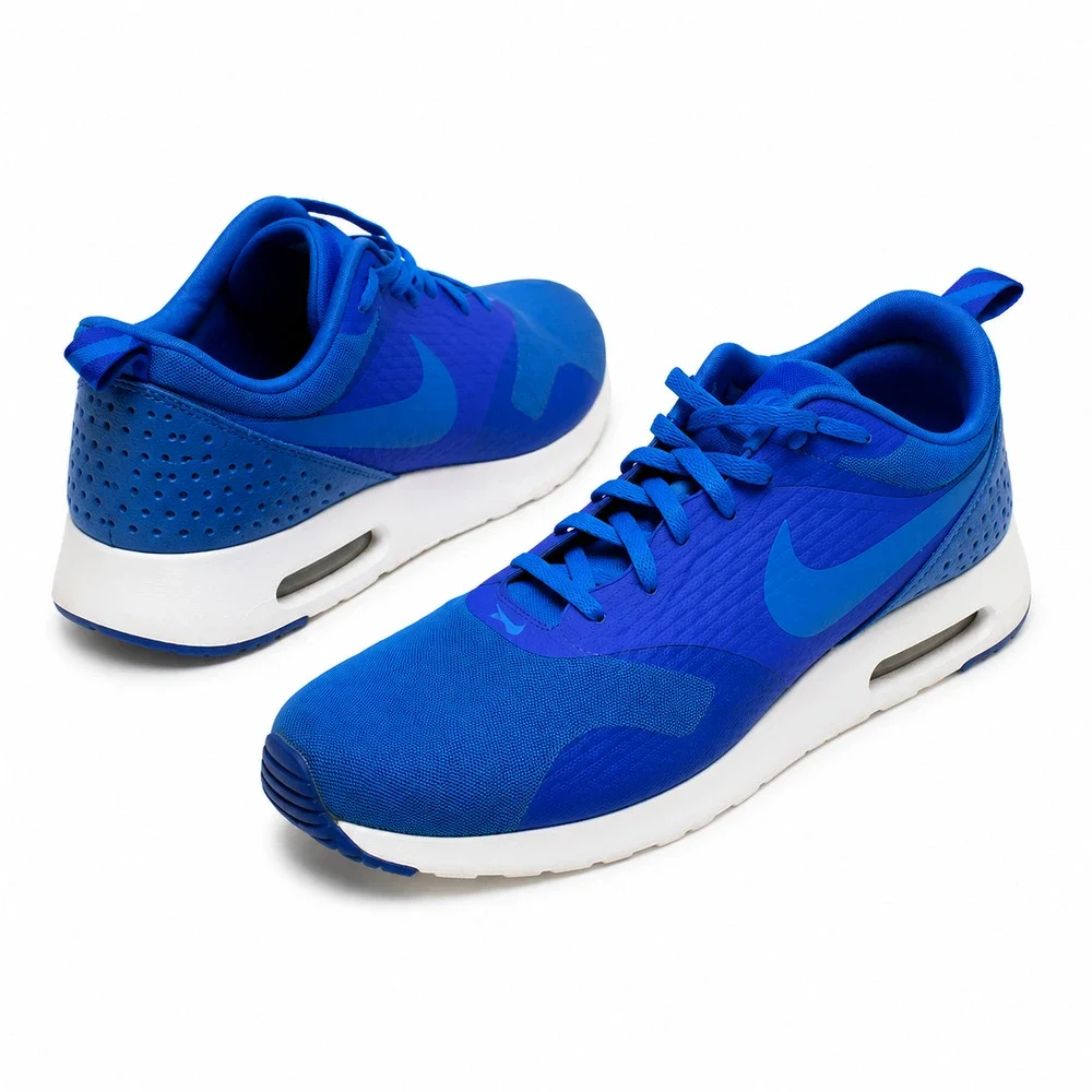 Nike Air Max Thea Running Shoes Blue Athletic Sneakers White Sole Lace-Up